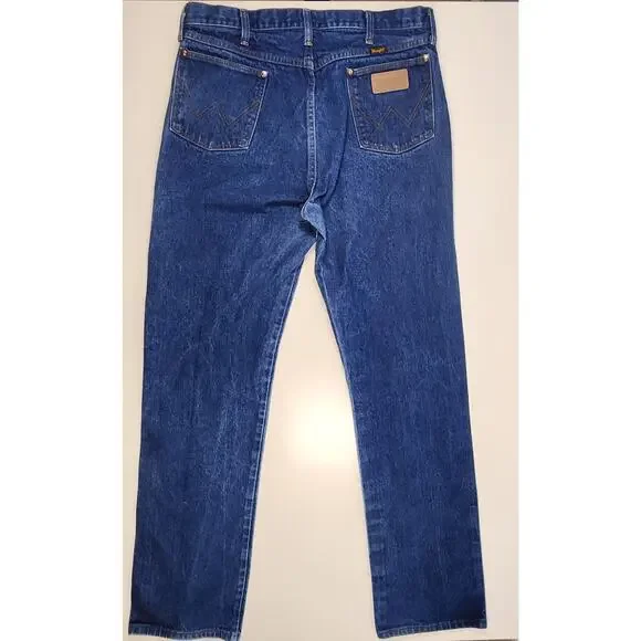 Wrangler Men’s 36x34 Straight Leg Jeans Dark Wash Western Y2K - Picture 6 of 7
